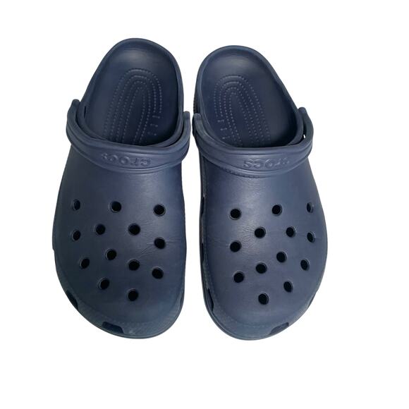 Crocs Unisex Classic Clogs Navy Blue Size M12 / W14 -Lightweight Slip-On Comfort - Picture 2 of 4